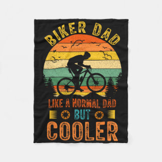 Biker Dad Bicycle Vintage Father's Day Design For  Fleece Blanket