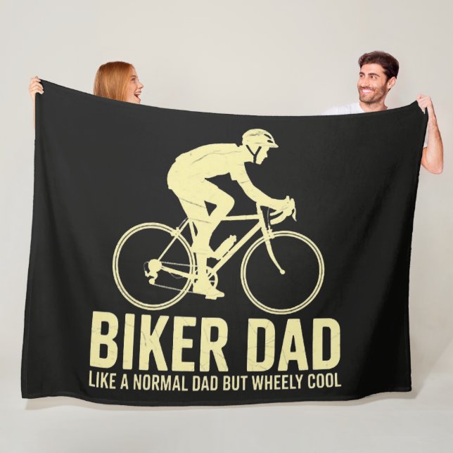 Biker Dad Like A Normal Dad Fleece Blanket (In Situ)