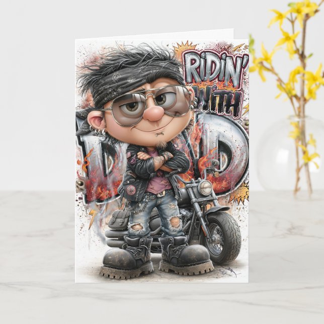 Biker Dad Motor Card (Yellow Flower)