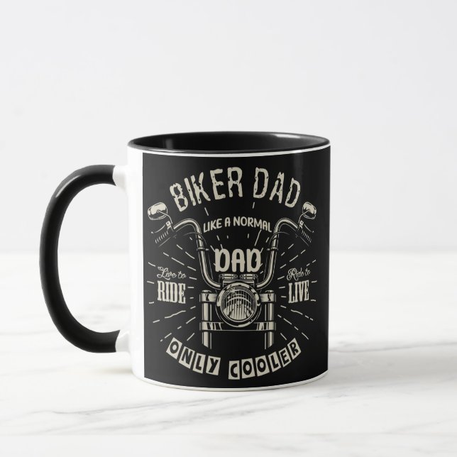 Biker Dad Motorcycle Father's Day Plan To Go Mug (Left)