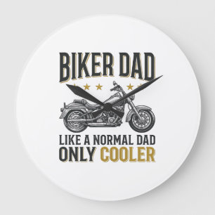 Biker Dad Vintage Motorcycle Quote Shirt_1 Large Clock