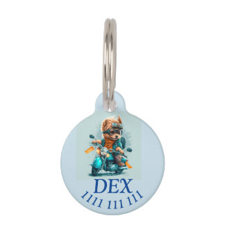 Biker doggies pet ID tag