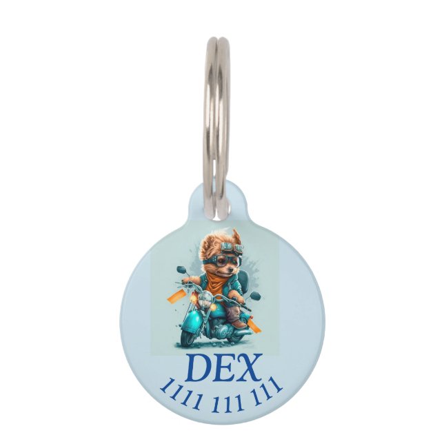 Biker doggies   pet ID tag (Front)