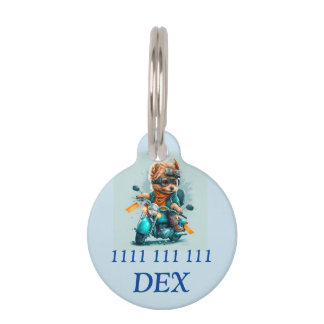Biker doggies pet ID tag