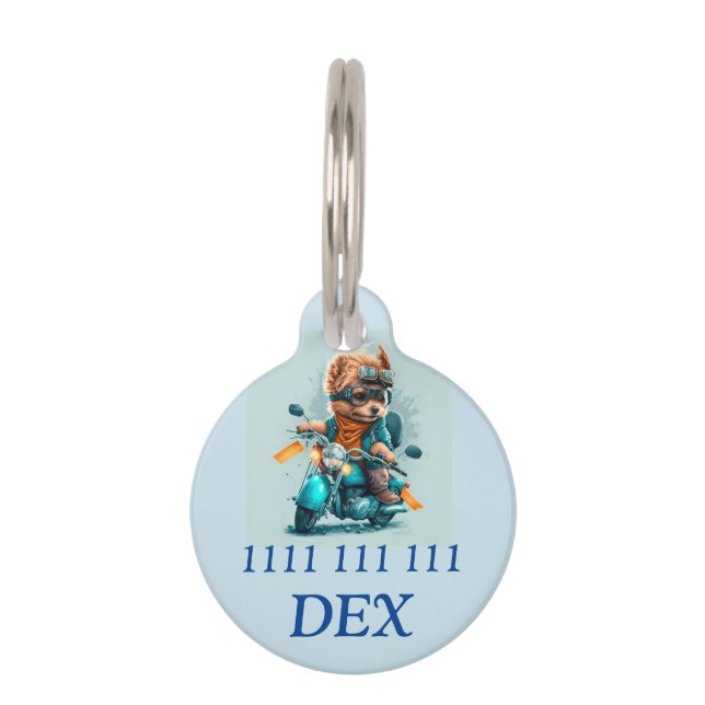 Biker doggies   pet ID tag (Front)