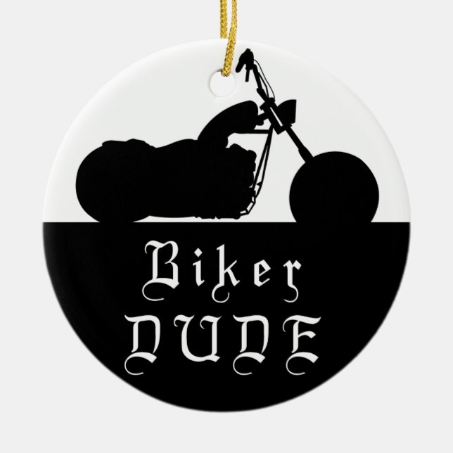 Biker DUDE Moto Ornement photo personnalisé (Devant)