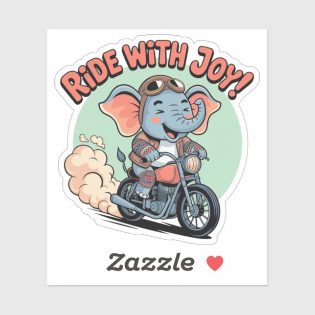 Biker Elephant Tattoo Motorcycle Funny (Sheet)