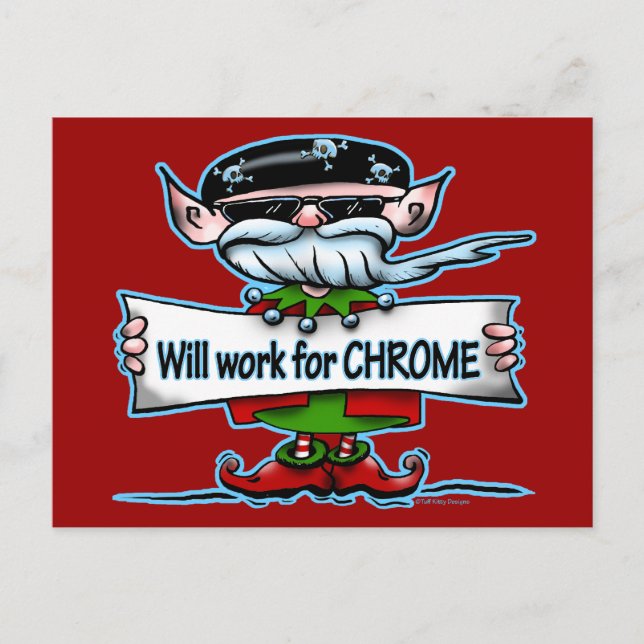 Biker Elf customizable holiday gifts (Front)