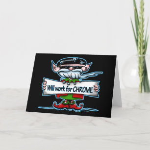 Biker Elf customizable holiday gifts Card