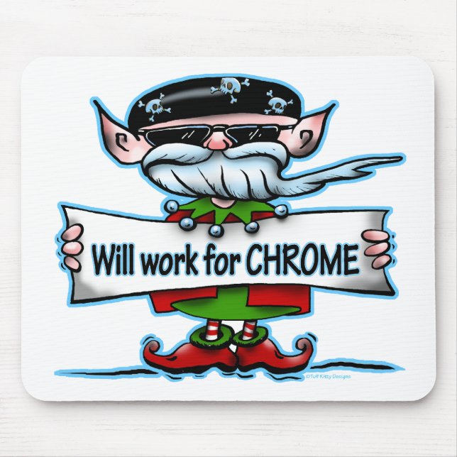 Biker Elf customizable holiday gifts Mouse Pad (Front)