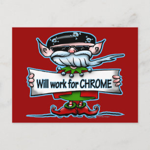 Biker Elf customizable holiday gifts Postcard