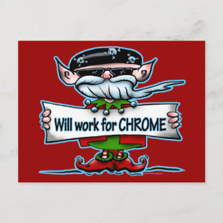 Biker Elf customizable holiday gifts Postcard