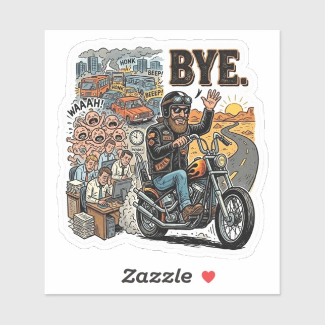 Biker Escape Bye Bye Decal (Sheet)