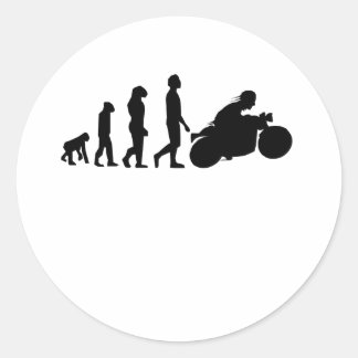 Biker Evolution Motorcycle Classic Round Sticker