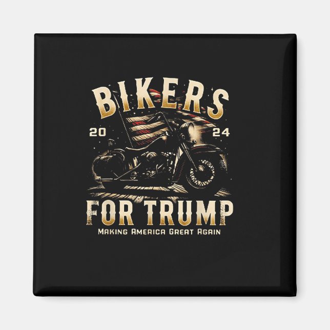Biker For Trump 2024  Magnet (Front)