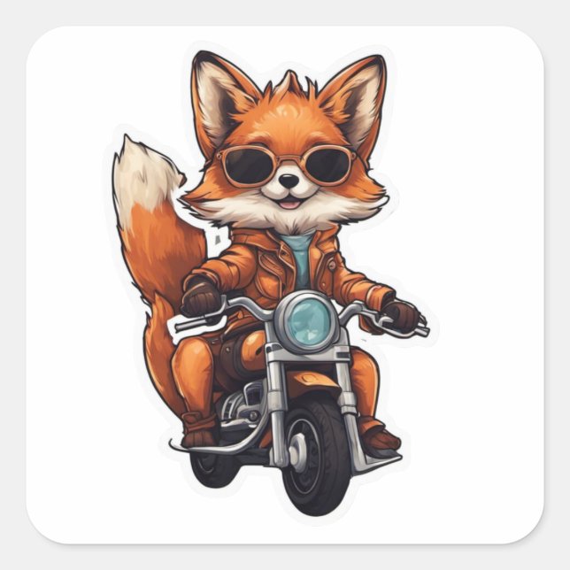 Biker Fox Sticker (Front)