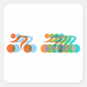 Biker freak square sticker