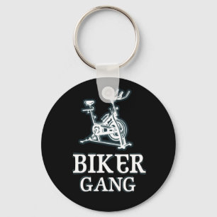 Biker Gang Funny Spin Saying Gym Workout Spinning Keychain