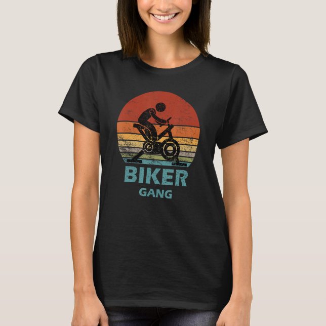 Biker Gang  Spin Saying Gym Workout Spinning Class T-Shirt (Front)