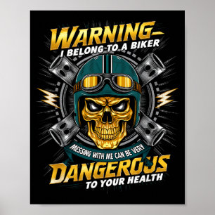 Biker Girlfriend Wife I Belong To A Biker Valentin Poster
