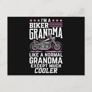 Biker Grandma - Motorbike Grandma Biker Grandma Holiday Postcard