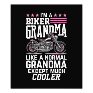 Biker Grandma - Motorbike Grandma Biker Grandma Photo Print