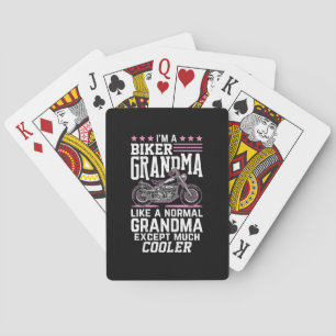 Biker Grandma - Motorbike Grandma Biker Grandma Playing Cards