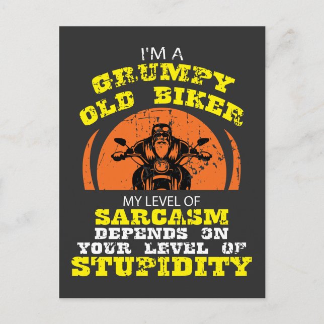 Biker grandpa Gift for Grumpy old Biker Postcard (Front)