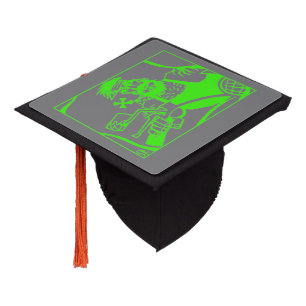 Biker green grey graduation cap