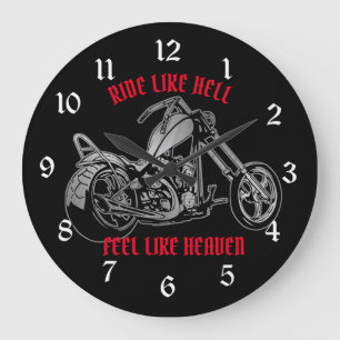 Biker Heaven   Large Clock