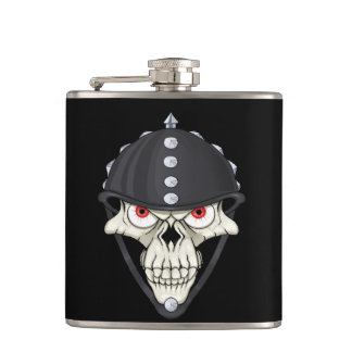Biker Helmet Skull design for Motorcycle Riders Hip Flask