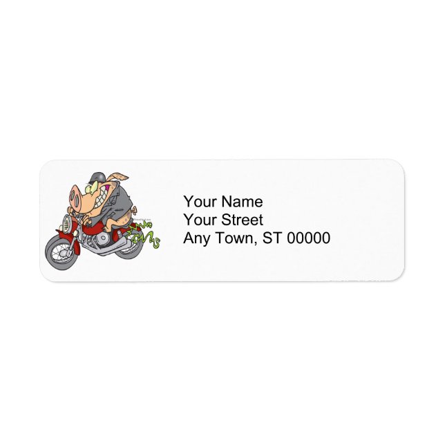 biker hog pig motorcycle bike cartoon (Front)