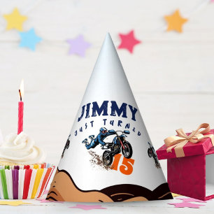 Biker Kid Dirt Stunt Bike Birthday Party Hat