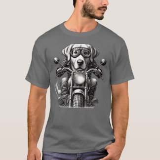 Biker Labrador Cool Dog Riding Motorcycle friend T-Shirt