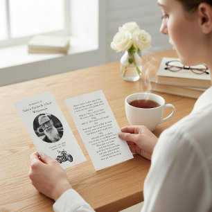 Biker Memorial Photo Prayer Card