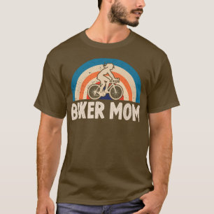 Biker Mom Bicycle Retro Cyclist Riding Bike 208 T-Shirt