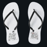 Biker Motorbike   Sidecar Wedding Flip Flops<br><div class="desc">Biker motorcycle   sidecar wedding flip flops. Perfect for a biker motorcycle themed fun casual wedding or to wear on your honeymoon.</div>