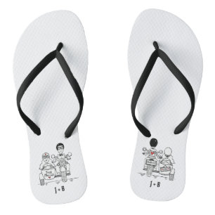 Biker Motorbike + Sidecar Wedding Flip Flops