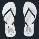 Biker Motorbike   Sidecar Wedding Flip Flops<br><div class="desc">Biker motorcycle   sidecar wedding flip flops. Perfect for a biker motorcycle themed fun casual wedding or to wear on your honeymoon.</div>