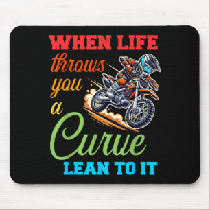 Biker Motorcycle Lover When Life Throws You A Curv Mouse Pad