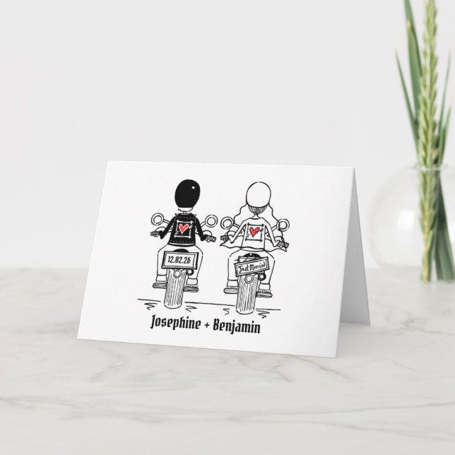 Biker Motorcycle Wedding Card (Front)