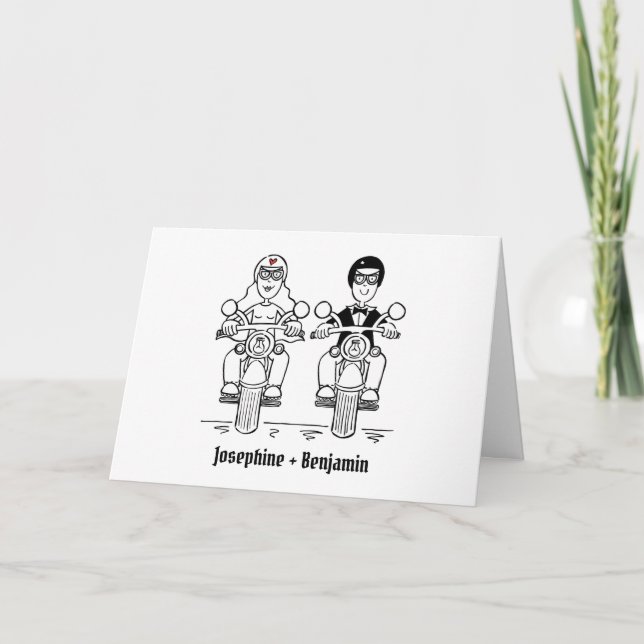 Biker Motorcycle Wedding Card (Front)