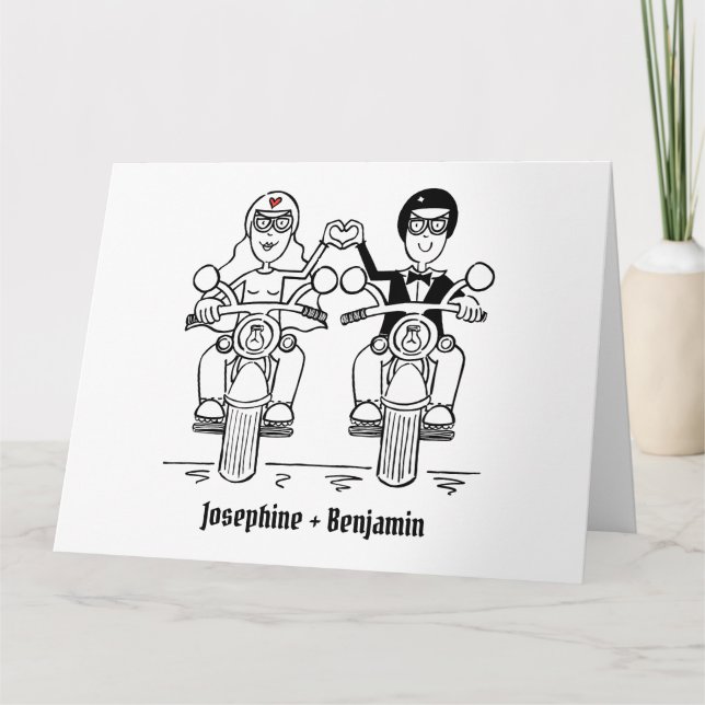 Biker Motorcycle Wedding Card (Front)