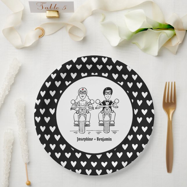 Biker Motorcycle Wedding Party Food Paper plate (Wedding)