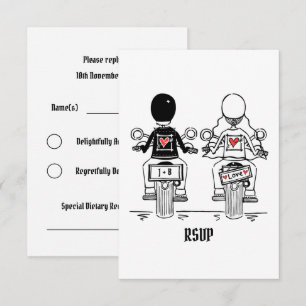 Biker Motorcycle Wedding RSVP to Invitation