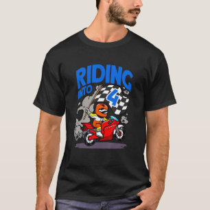Biker Motorcyclist Riding Into 4 Boy Motorcycle Bi T-Shirt