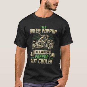 Biker Poppop Cooler Funny Biker Motorcycle For Men T-Shirt