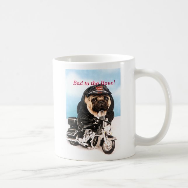 Biker Pug Dog Mug (Right)