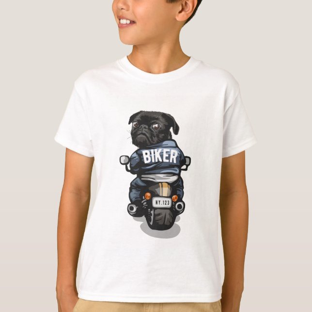 Biker Pug T-Shirt (Front)
