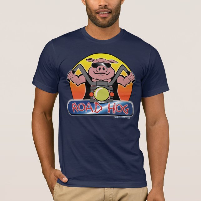Biker Road Hog Motorcycle T Shirt (Front)